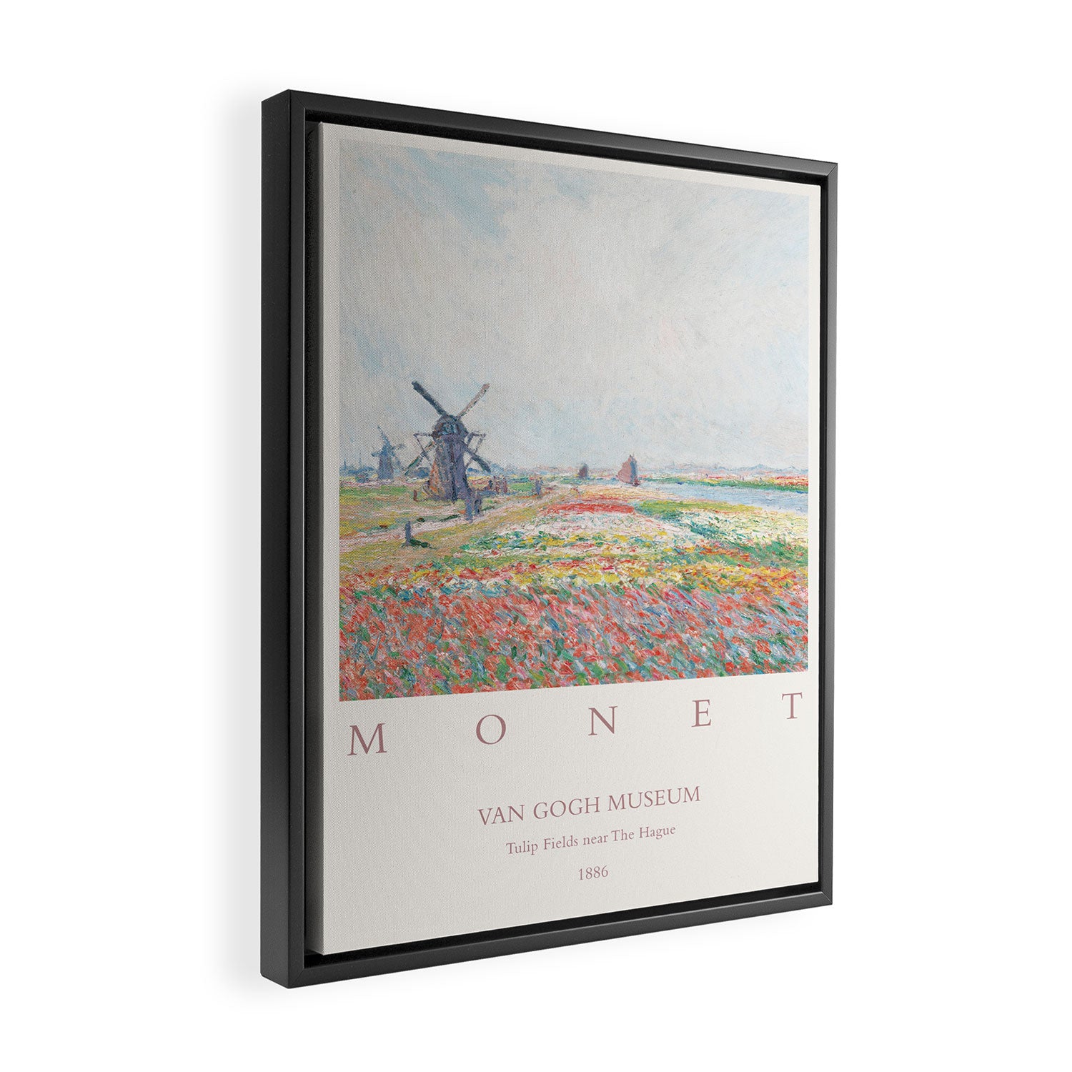 Claude Monet Tulip Fields Hague 1886 Art Exhibition Framed Canvas Print Gallery Image 2