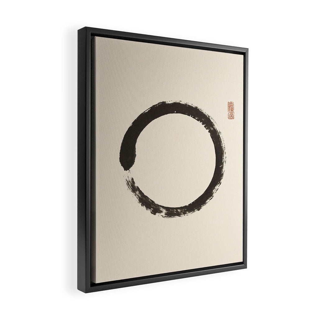 Enso Circle Zen Symbol Mindful Abstract Design Spiritual Karma Meditation Yoga Studio Buddism Art Framed Canvas Print Gallery Image 2