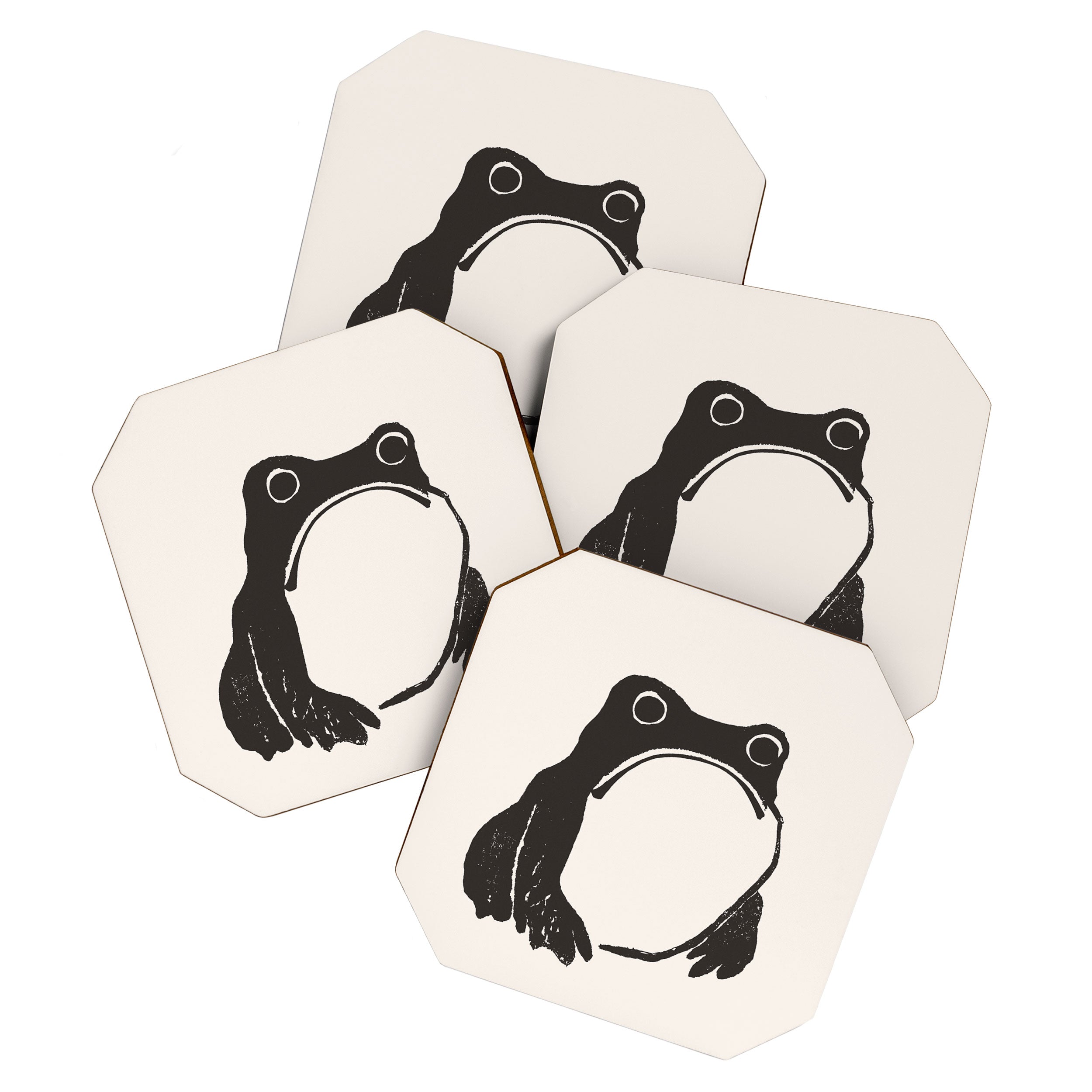 Matsumoto Hoji Japanese Grumpy Frog Art Print Coaster Gallery Image 1
