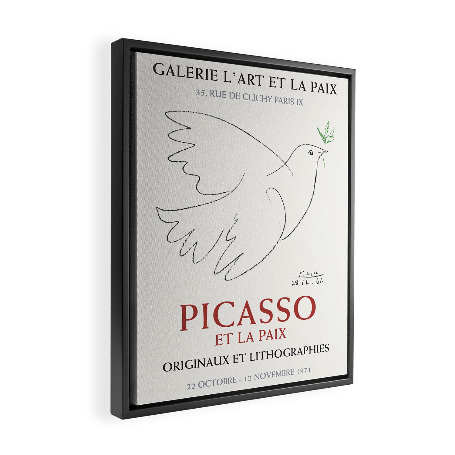 Pablo Picasso Dove Peace Symbol Art Exhibition Framed Canvas Print Gallery Image 2