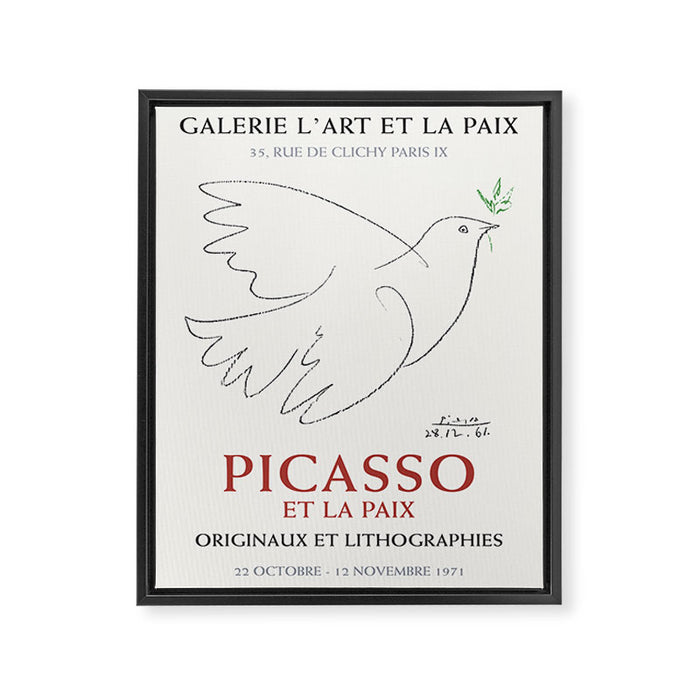 Pablo Picasso Dove Peace Symbol Art Exhibition Framed Canvas Print Gallery Image 1