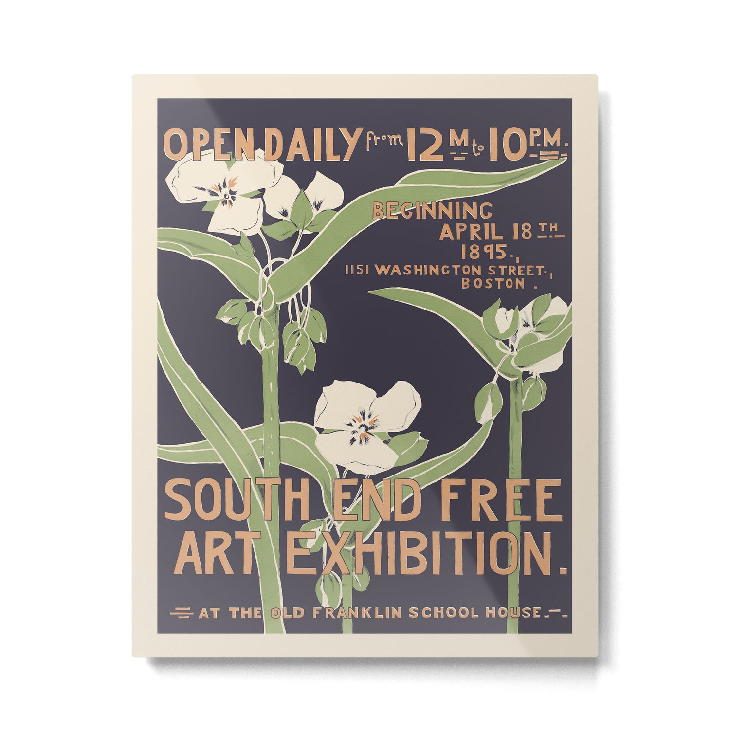 South End Free Flower Art Exhibition Vintage Art Nouveau Plants Design Botanical Home Decor Metal Print Gallery Image 4