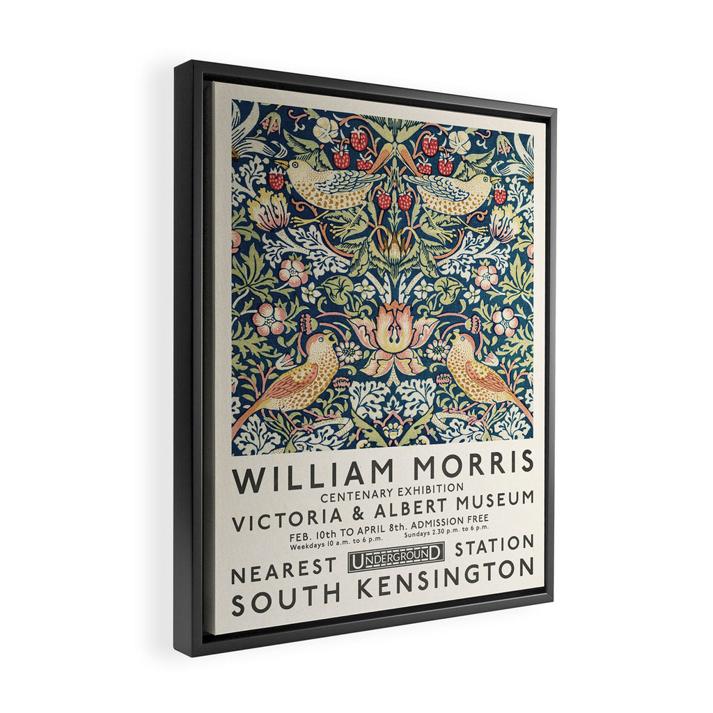 Strawberry Thief William Morris Art Exhibition Framed Canvas Print Gallery Image 2
