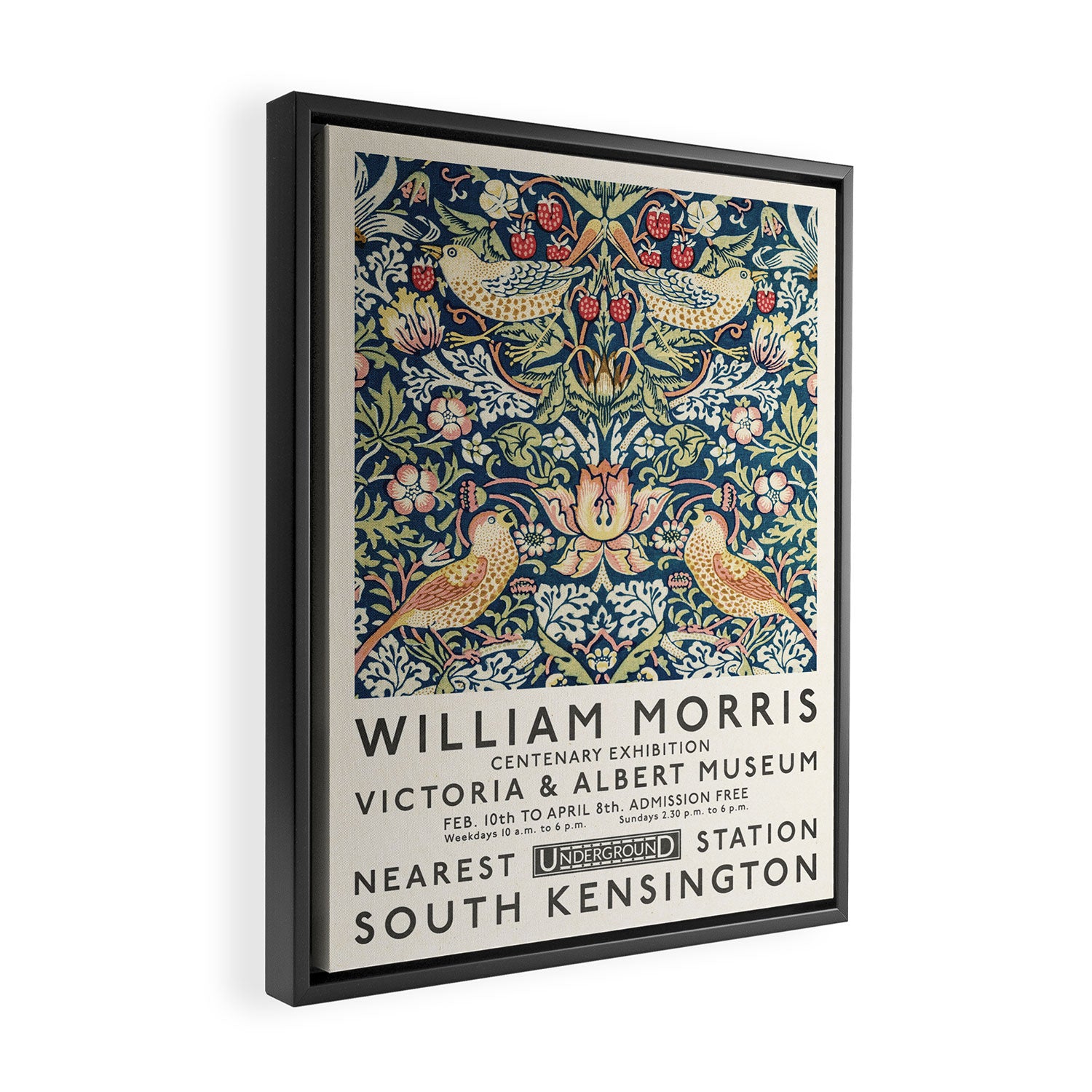 Strawberry Thief William Morris Art Exhibition Framed Canvas Print Gallery Image 2