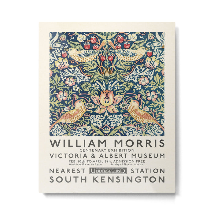 Strawberry Thief William Morris Art Exhibition Metal Print Gallery Image 1