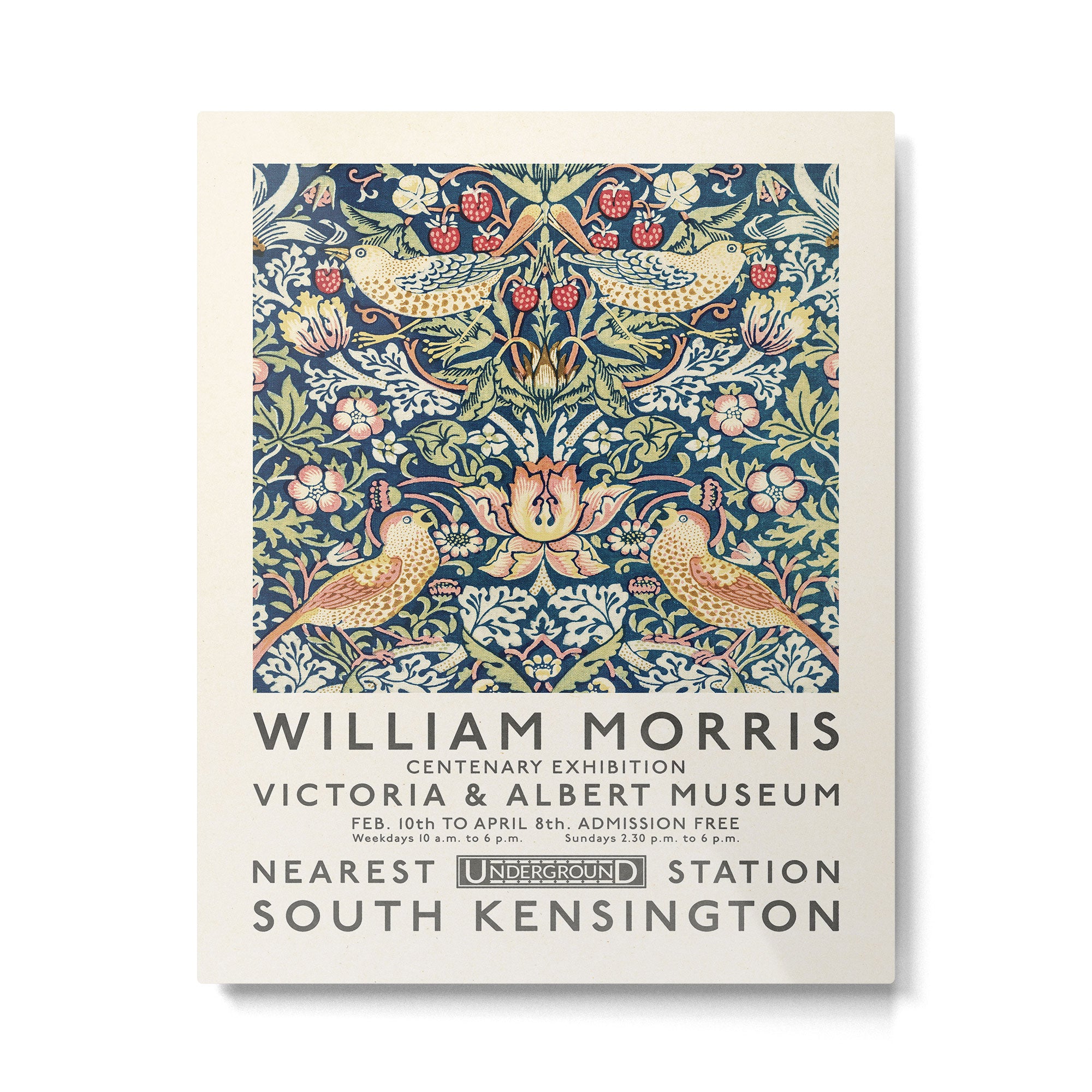 Strawberry Thief William Morris Art Exhibition Metal Print Gallery Image 4