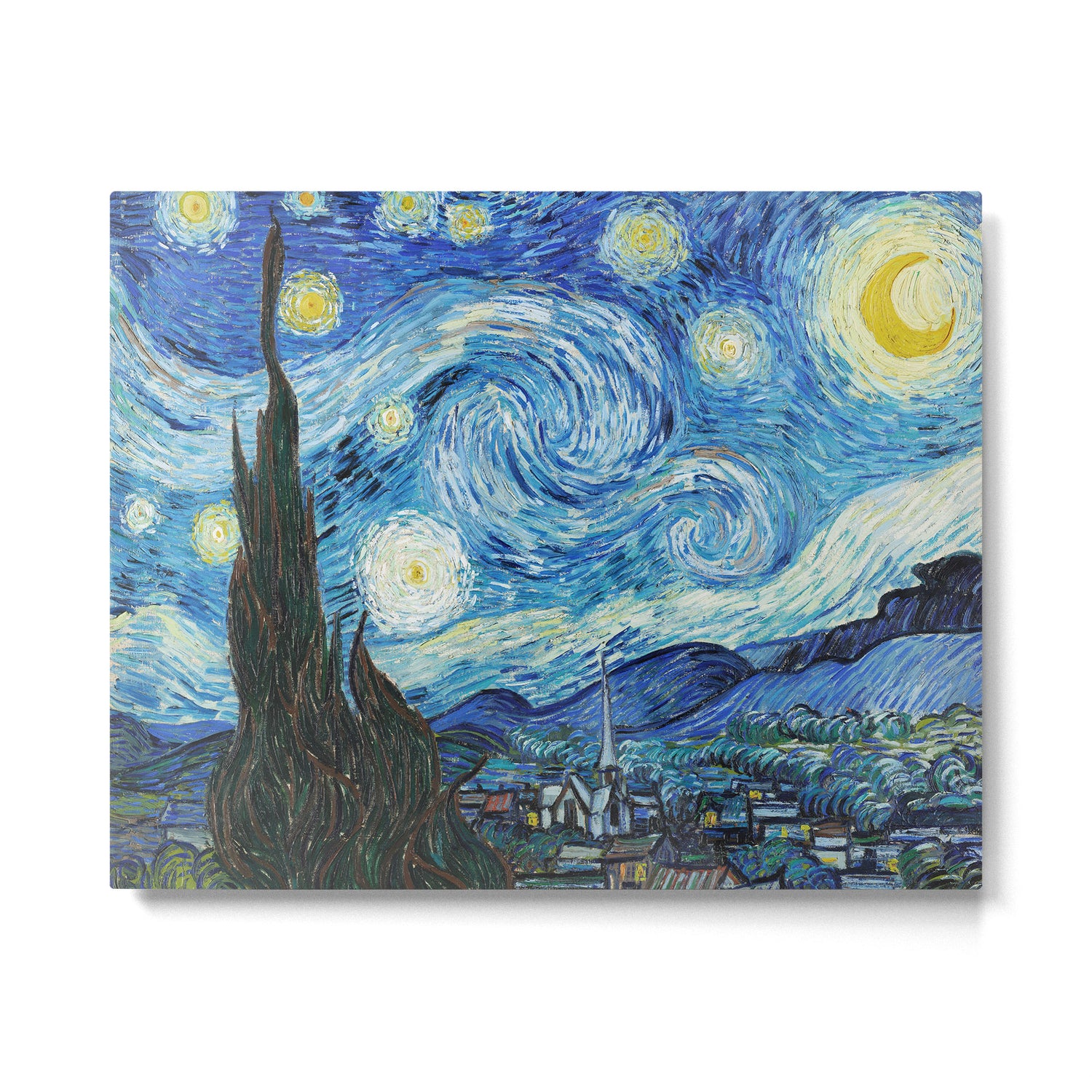 Vincent Van Gogh Starry Night 1889 Art Exhibition Print Metal Print Gallery Image 4