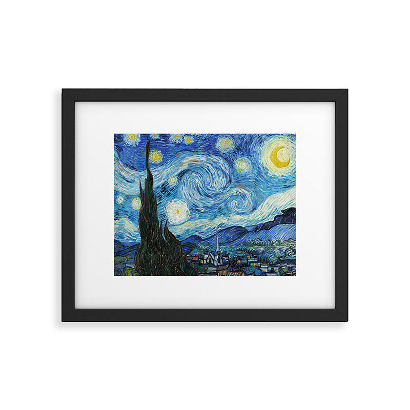 Vincent Van Gogh Starry Night 1889 Art Exhibition Print Framed Art Print Gallery Image 5