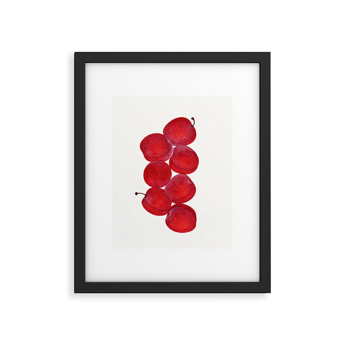 Vintage Plums Illustration Classic Botanical Art Antique Fruit Drawing Retro Botanical Print Decorat Framed Art Print Gallery Image 1