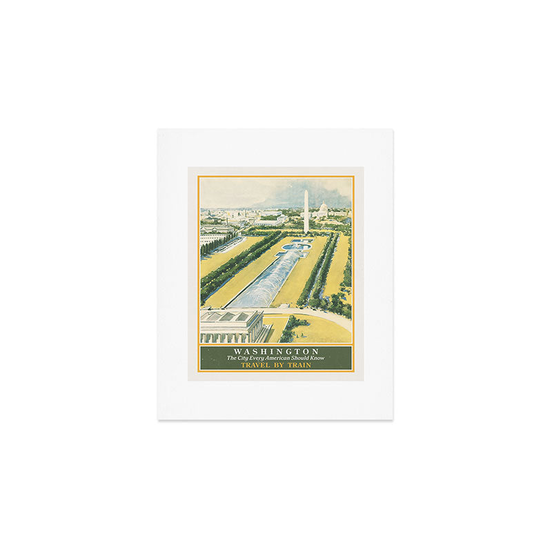 Washington DC Railroad Towards the Capitol Travel Poster Art Print Art Print Gallery Image 1