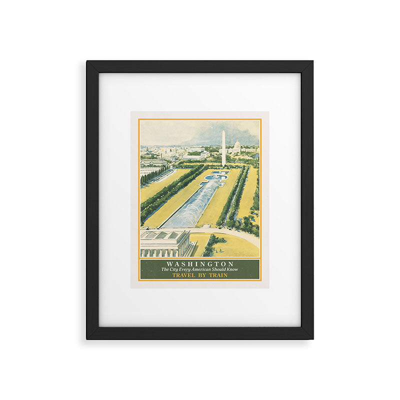 Washington DC Railroad Towards the Capitol Travel Poster Art Print Framed Art Print Gallery Image 5