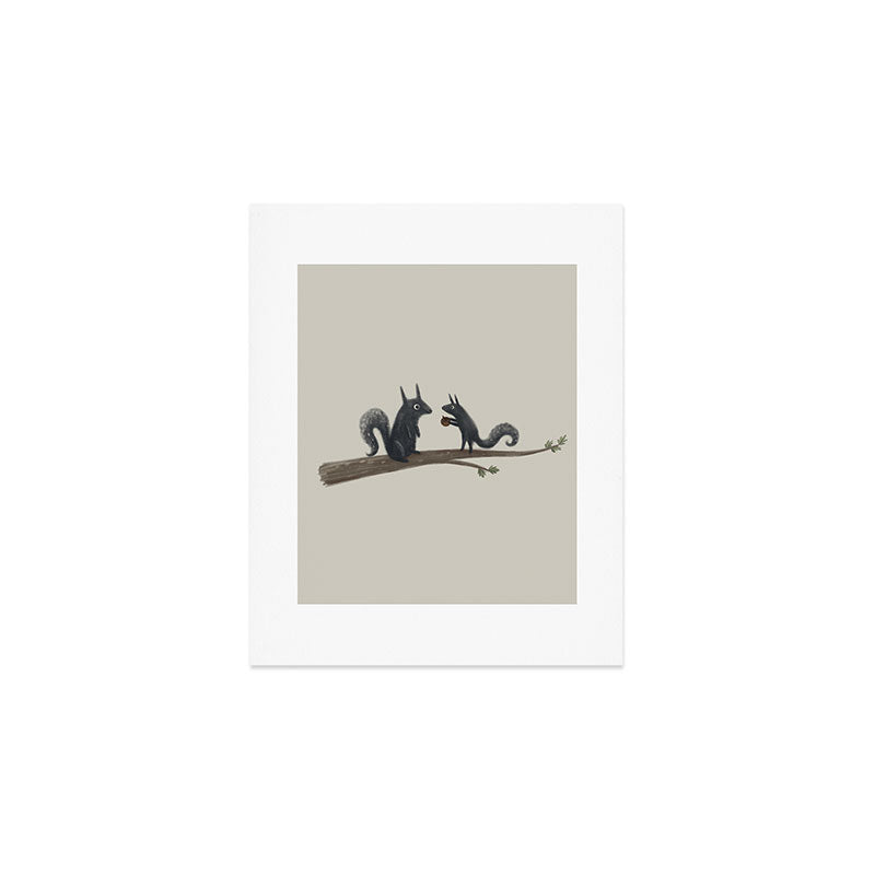 Autumn Squirrels Art Print Gallery Image 1
