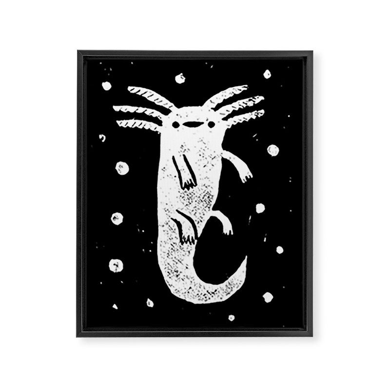 Axolotl Framed Canvas Print Gallery Image 6