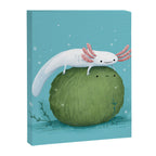 Axolotl on a Mossball Canvas Print Gallery Image 8