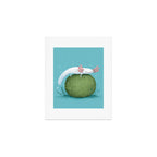 Axolotl on a Mossball Art Print Gallery Image 1
