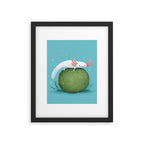 Axolotl on a Mossball Framed Art Print Gallery Image 4