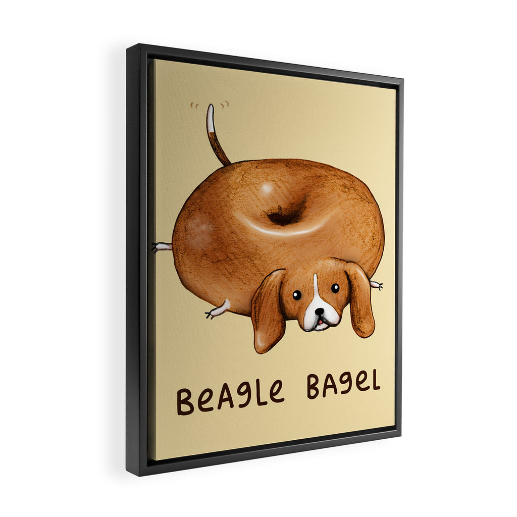 Beagle Bagel Framed Canvas Print Gallery Image 2