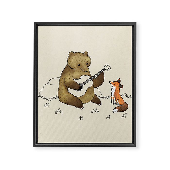 Bear & Fox Framed Canvas Print Gallery Image 1