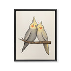 Cockatiel Cuddle Framed Canvas Print Gallery Image 8