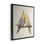 Cockatiel Cuddle Framed Canvas Print Gallery Image 2