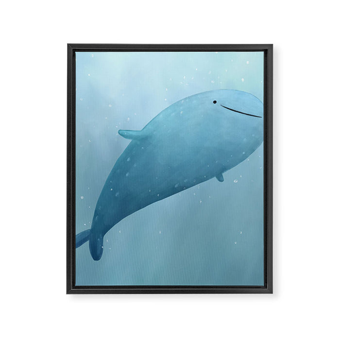 Cute Whale Shark Framed Canvas Print Gallery Image 1