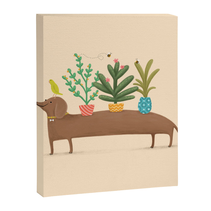 Dachshund & Parrot Canvas Print Gallery Image 1