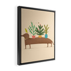Dachshund & Parrot Framed Canvas Print Gallery Image 2