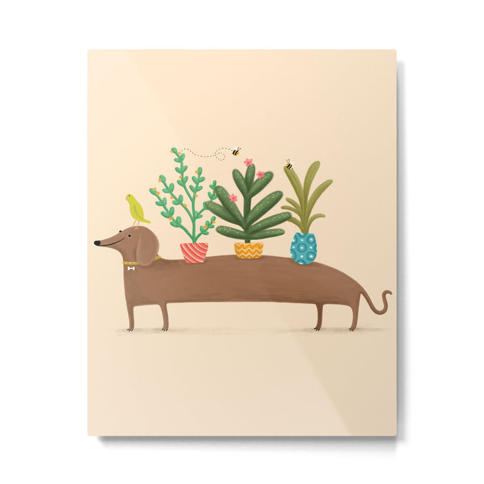 Dachshund & Parrot Metal Print Gallery Image 1