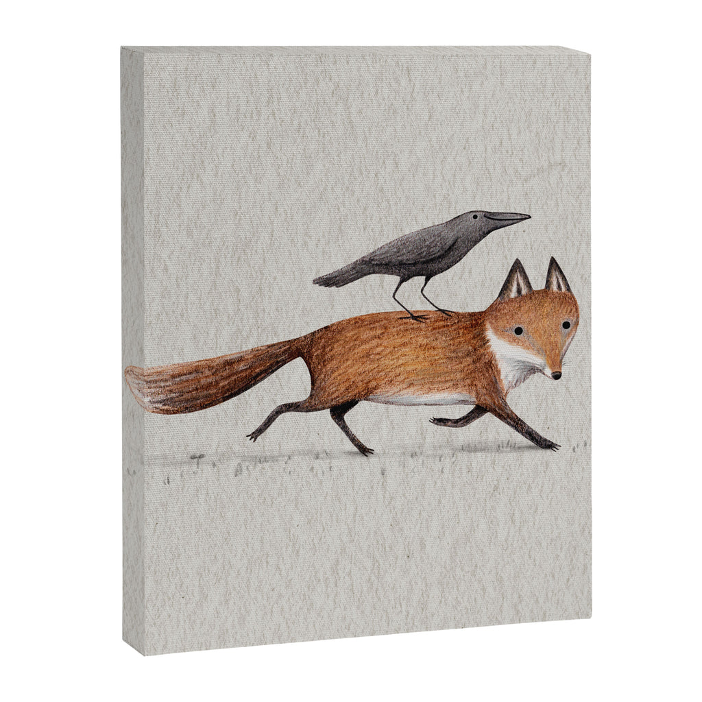 Fox & Crow - Piggyback Canvas Print Gallery Image 8
