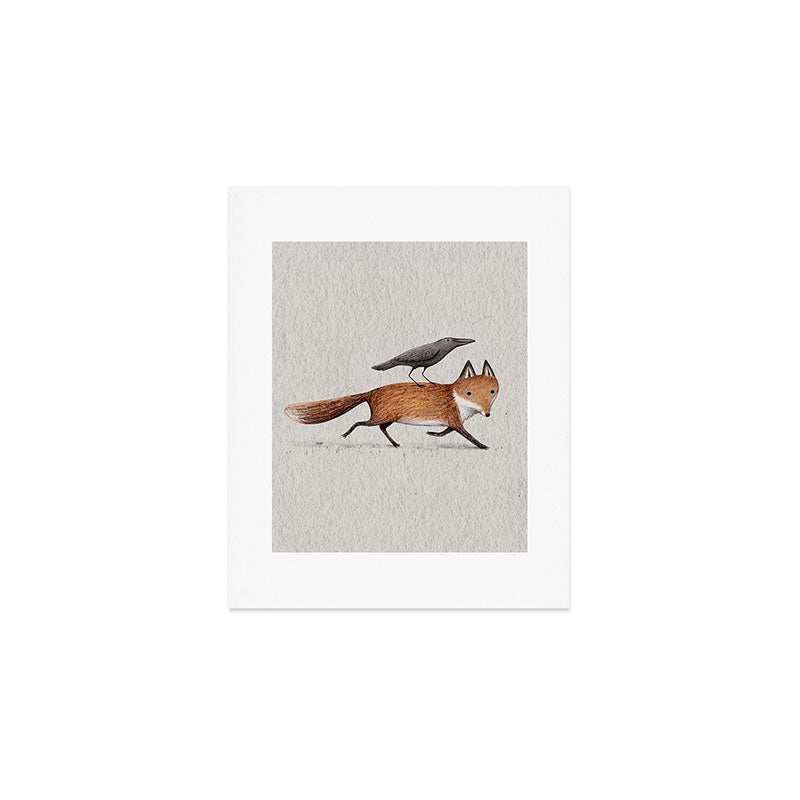 Fox & Crow - Piggyback Art Print Gallery Image 1