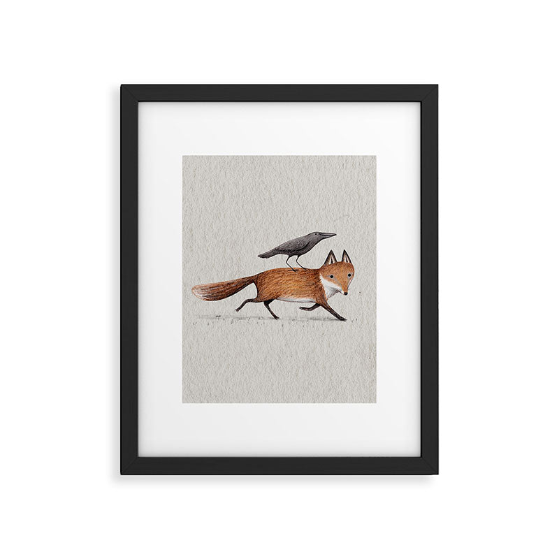 Fox & Crow - Piggyback Framed Art Print Gallery Image 4