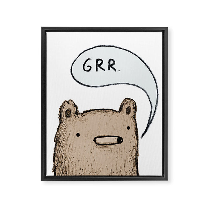 Growling Bear Framed Canvas Print Gallery Image 1