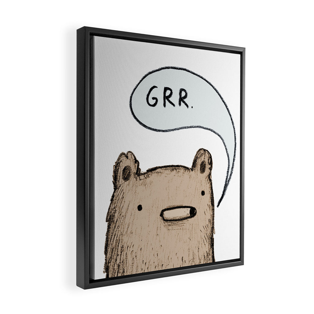 Growling Bear Framed Canvas Print Gallery Image 2