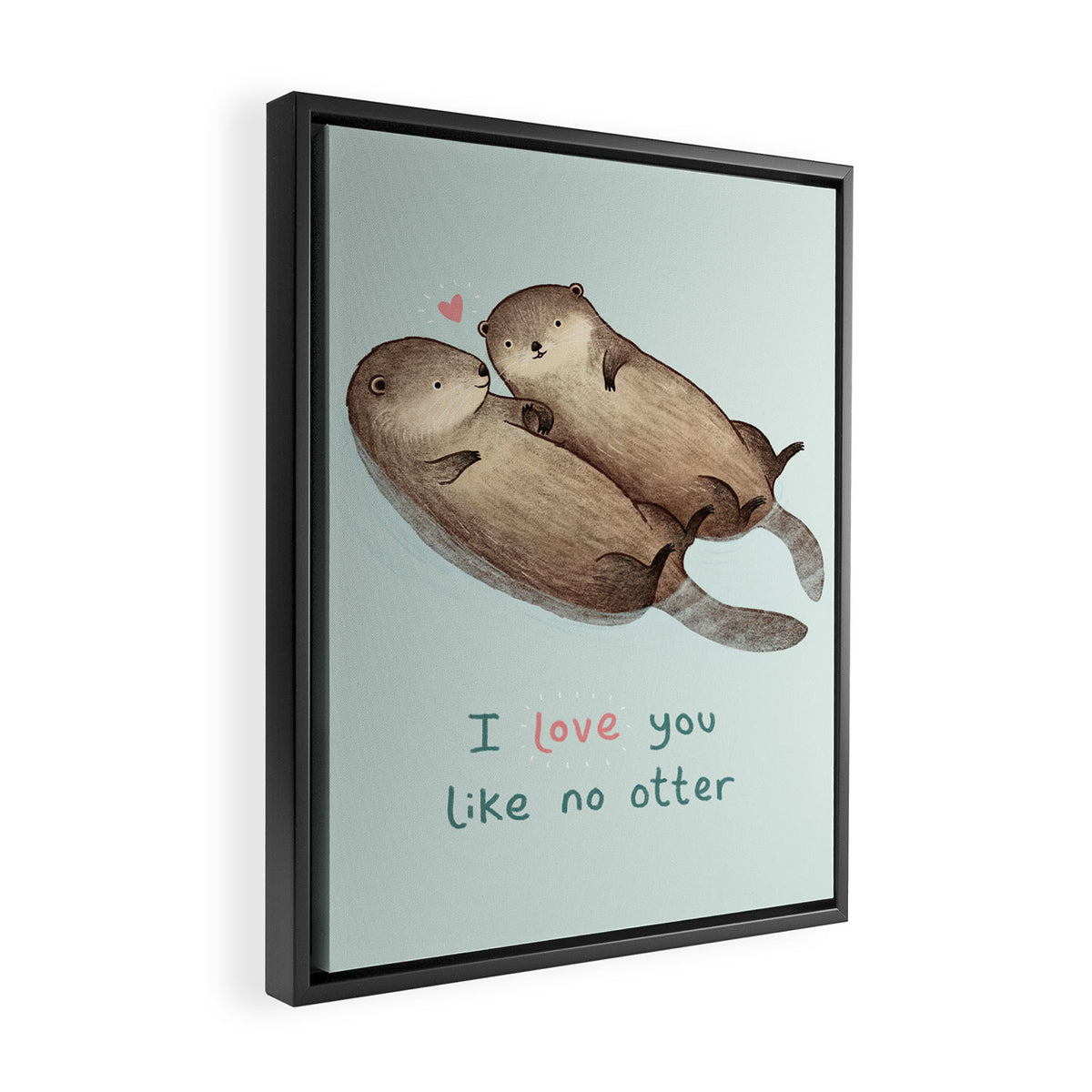 I Love You Like No Otter Framed Canvas Print Gallery Image 2
