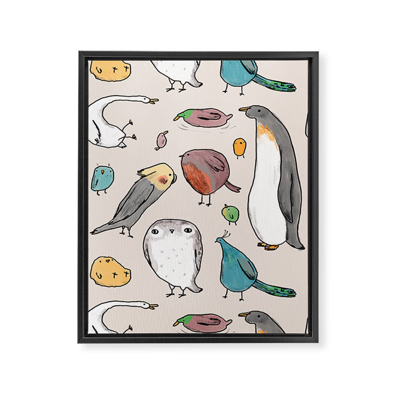 Lump Birds Framed Canvas Print Gallery Image 8