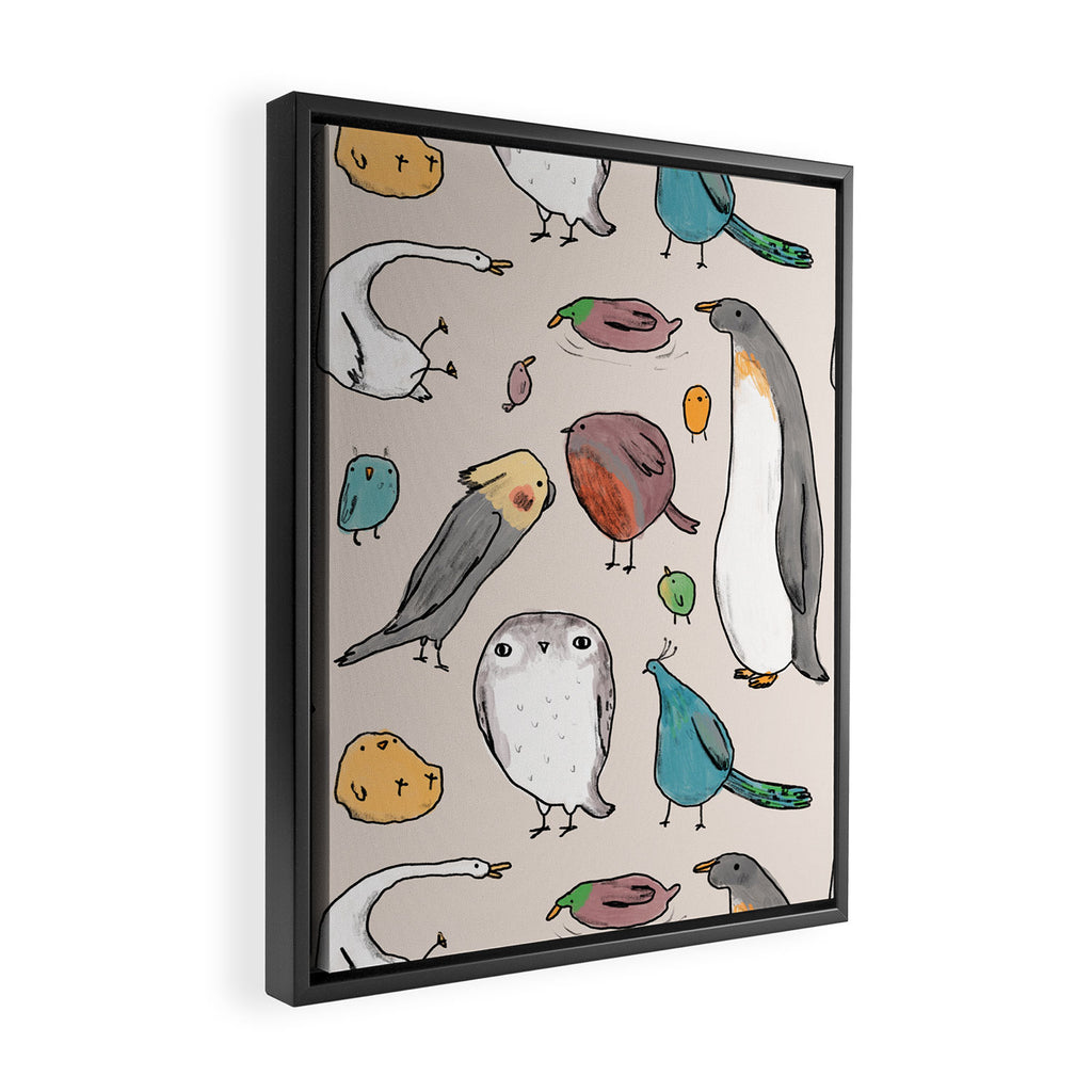 Lump Birds Framed Canvas Print Gallery Image 2