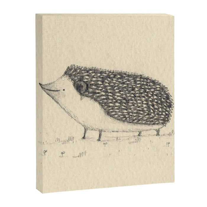 Monochrome Hedgehog Canvas Print Gallery Image 1