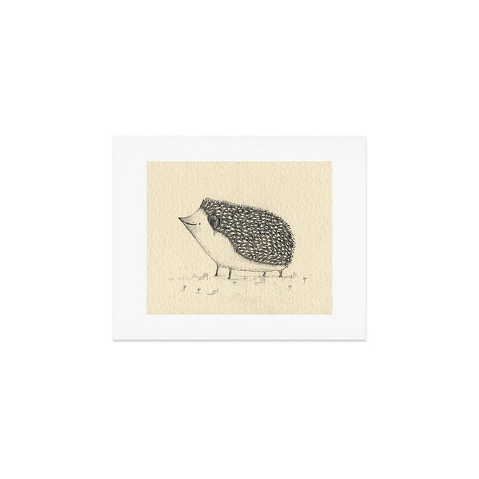 Monochrome Hedgehog Art Print Gallery Image 1