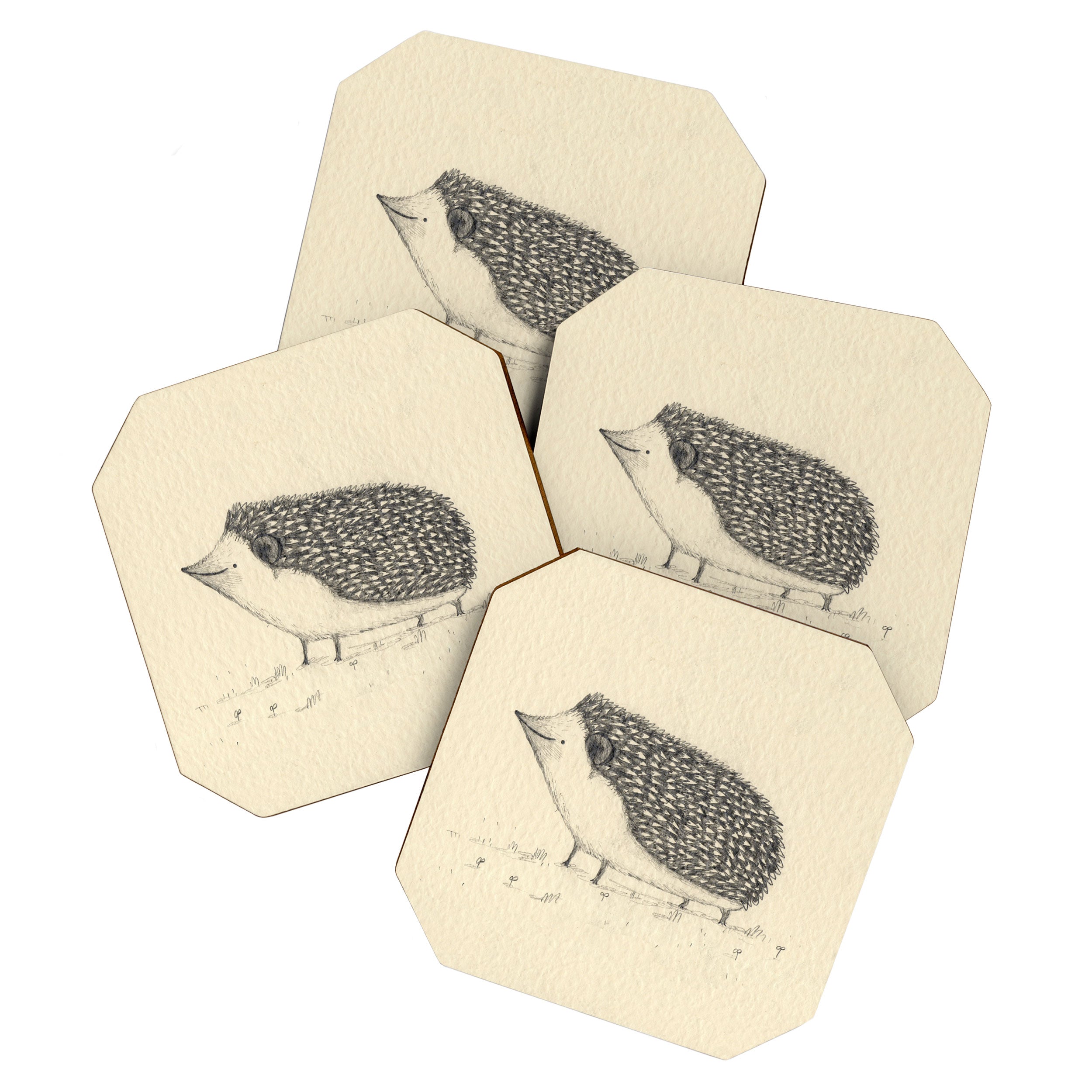 Monochrome Hedgehog Coaster Gallery Image 1