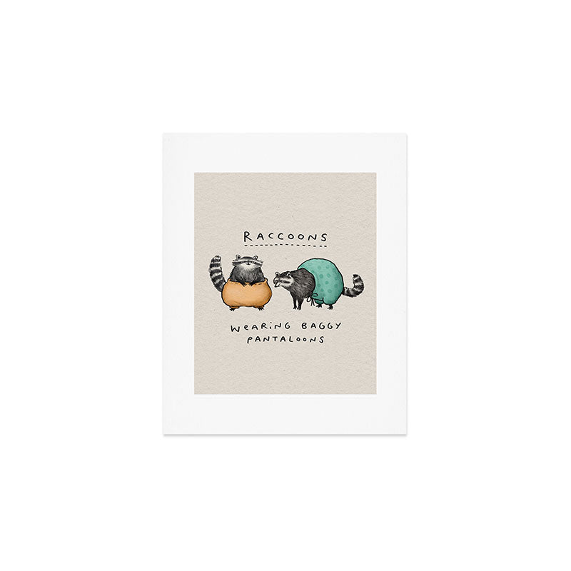 Raccoons Wearing Baggy Pantaloons Art Print Gallery Image 1