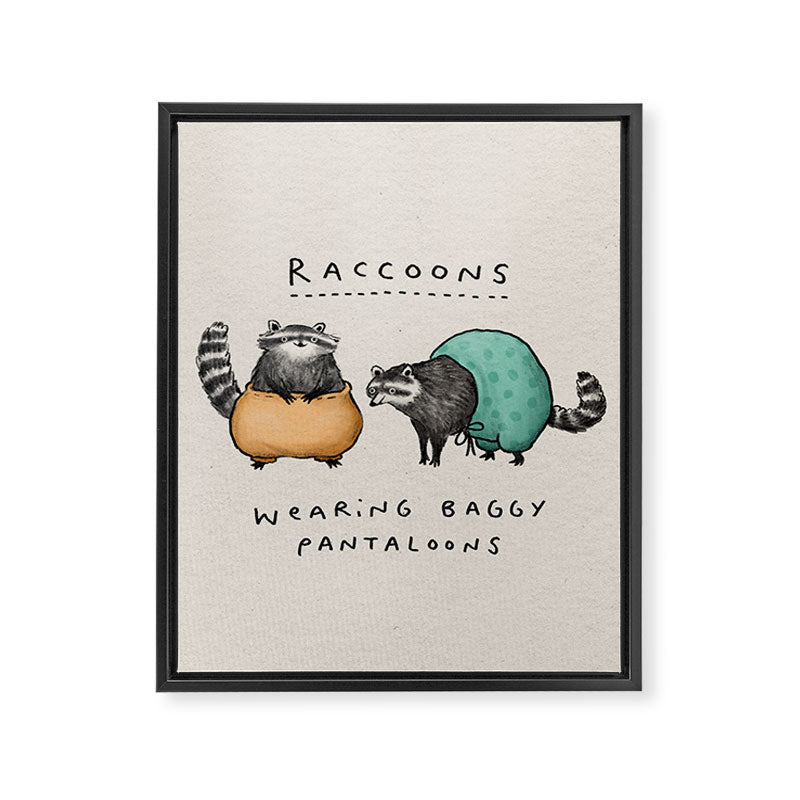 Raccoons Wearing Baggy Pantaloons Framed Canvas Print Gallery Image 8