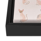 Sphynx Cats - No Furr Don't Care - Cat Pink Framed Canvas Print Gallery Image 3