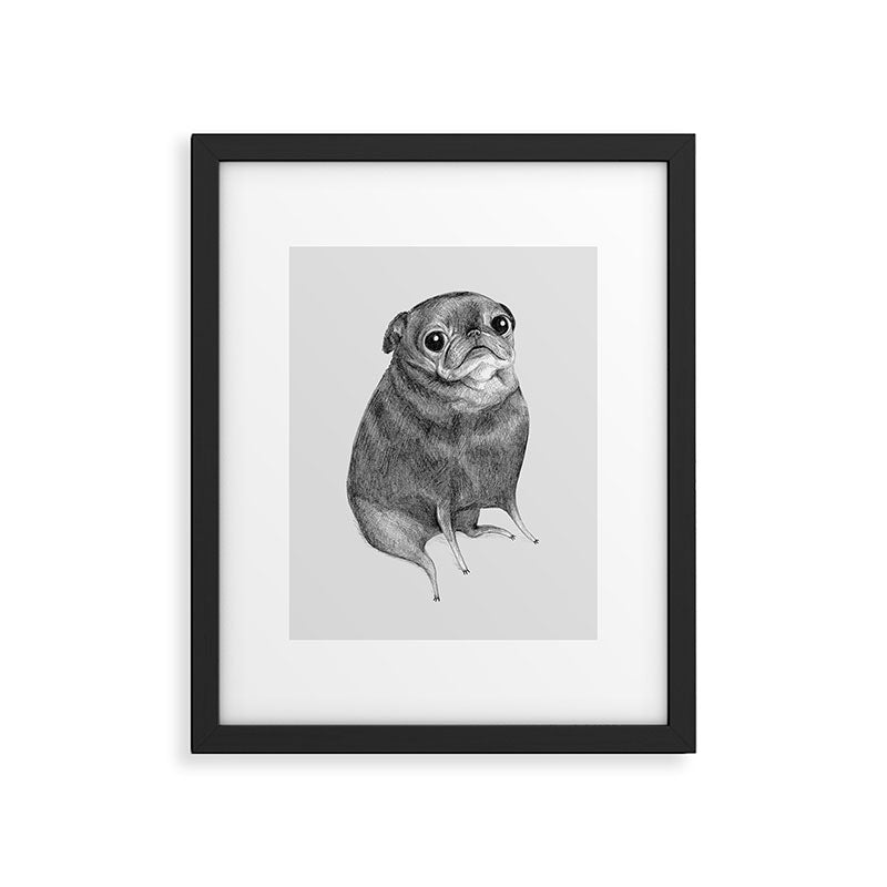 Sweet Black Pug Framed Art Print Gallery Image 6