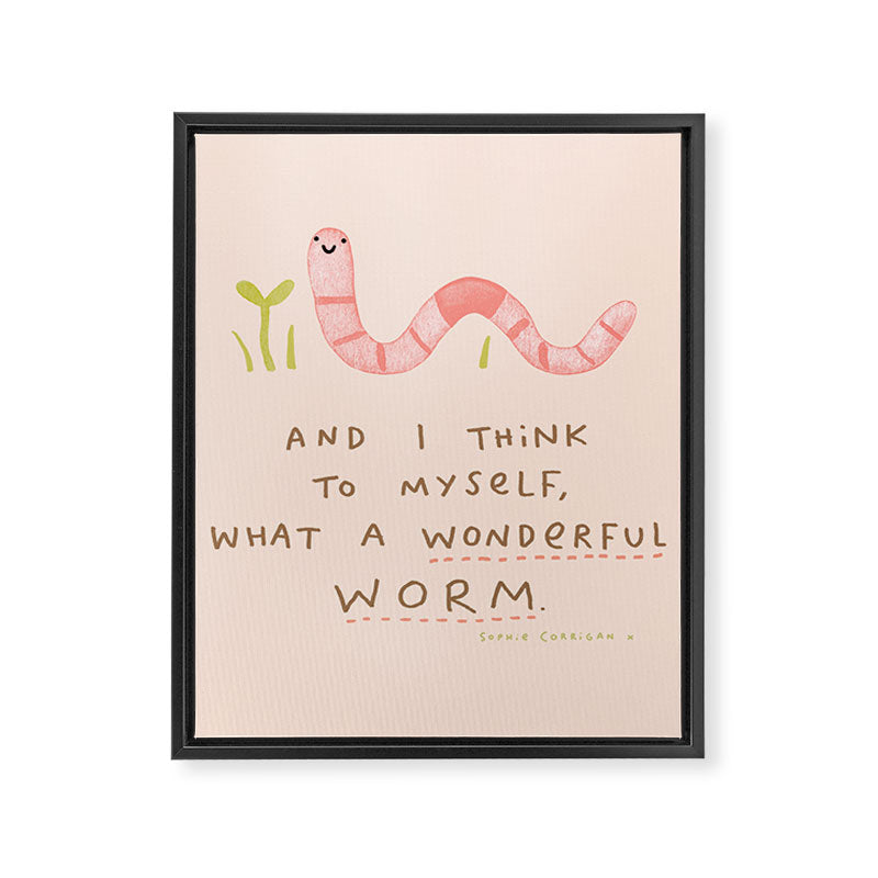 Wonderful Worm Framed Canvas Print Gallery Image 8