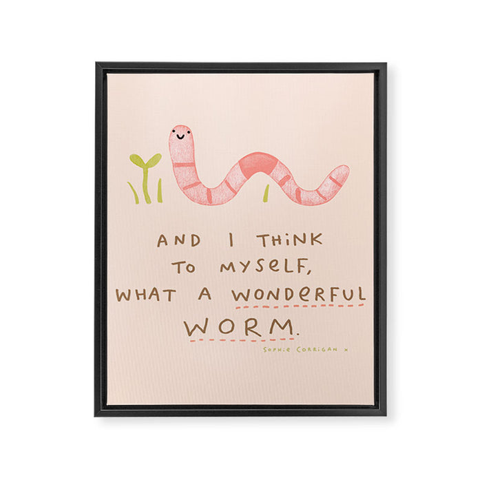 Wonderful Worm Framed Canvas Print Gallery Image 1