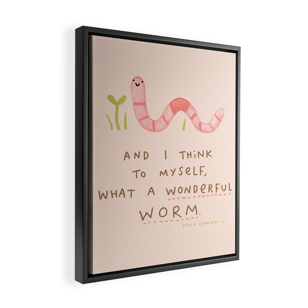Wonderful Worm Framed Canvas Print Gallery Image 2