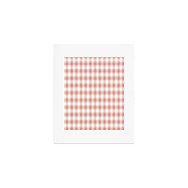Blush Pink and White Gingham Check Art Print Gallery Image 1
