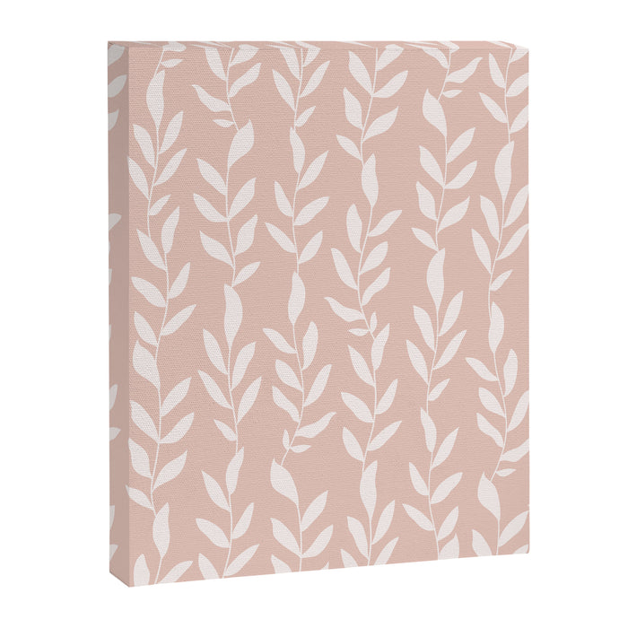 Blush Pink Minimal Plants Pattern Canvas Print Gallery Image 1