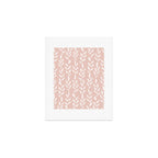 Blush Pink Minimal Plants Pattern Art Print Gallery Image 1