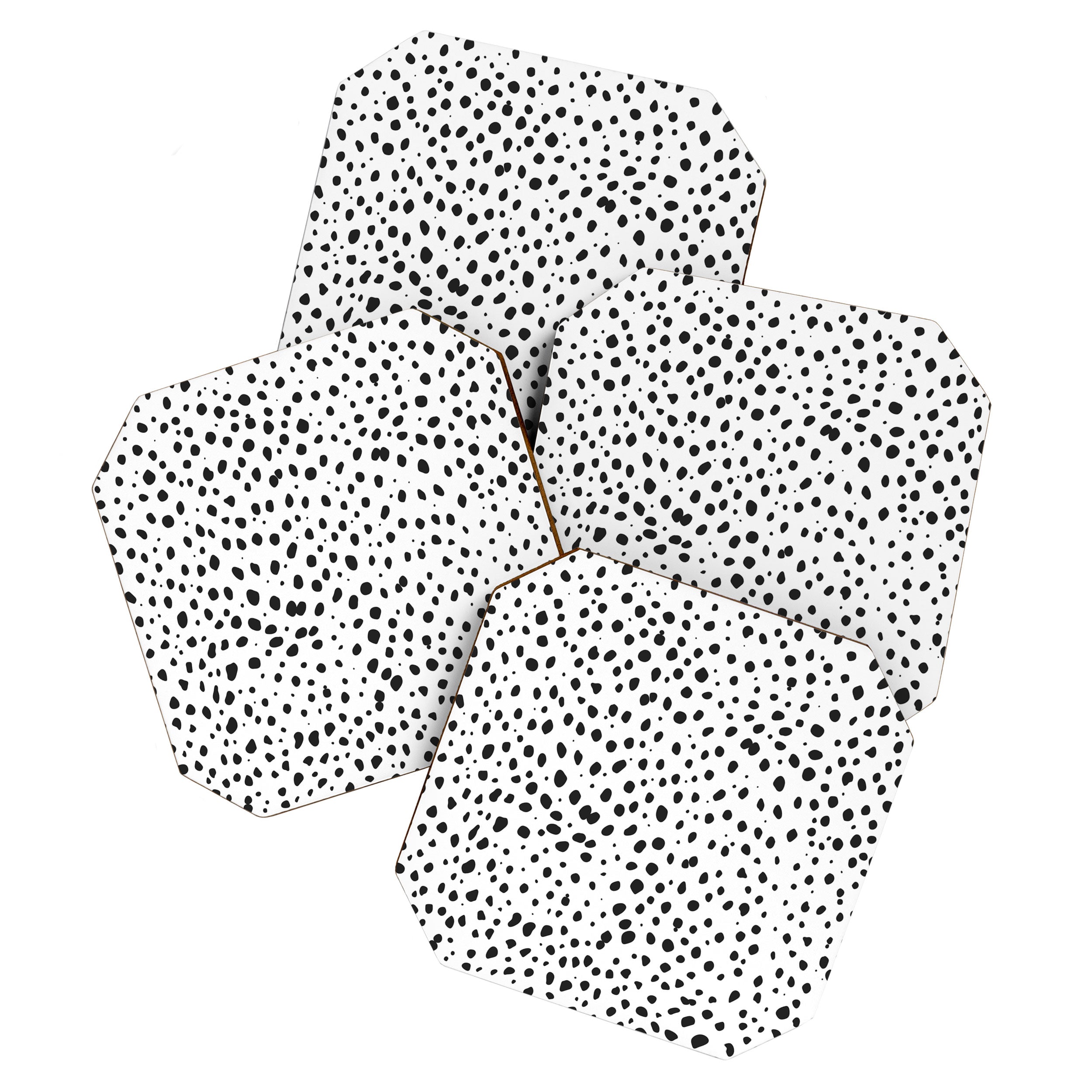 Dalmatian Spots - Black and White Polka Dots Coaster Gallery Image 1